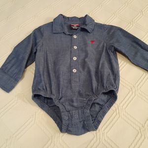 Wrangler Chambray Long Sleeve Bodysuit Size 18 MO